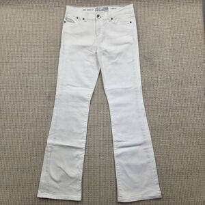 VTG Y2K Jordache Premium White Diamond Bootcut Jeans White Womens 6 30x31.5